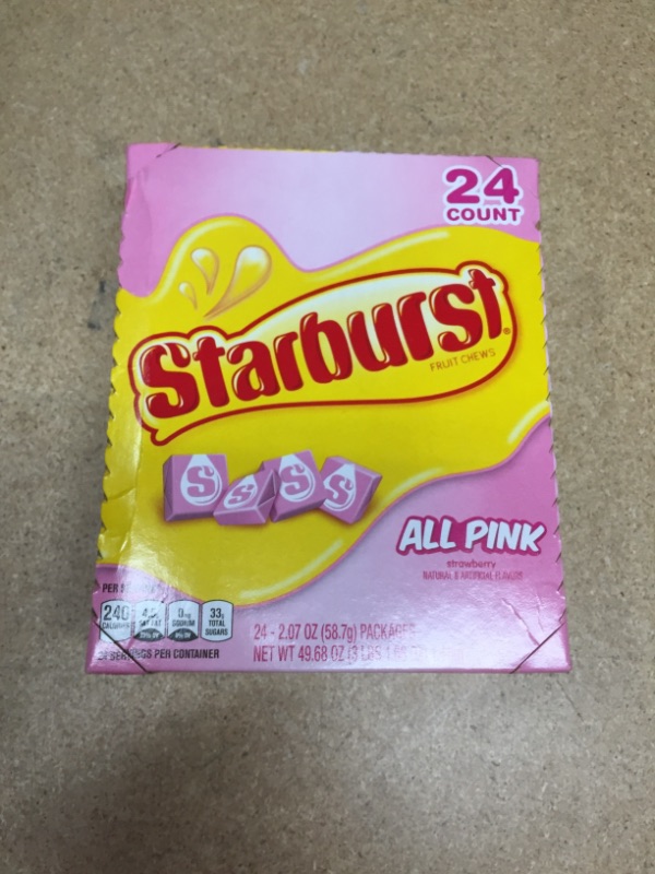 Photo 2 of **EXPIRES AUGUST 2023** Starburst All Pink Fruit Chews Candy, 49.68 Oz, 24 Count
