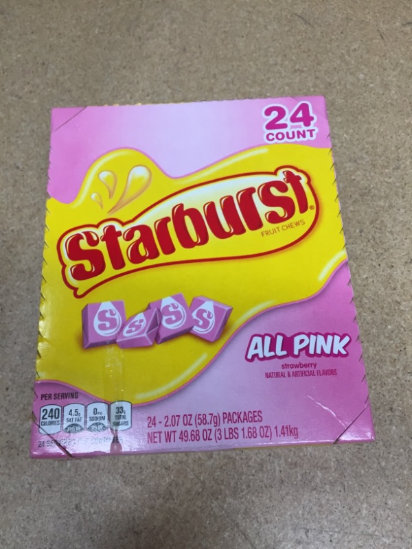 Photo 2 of **EXPIRES AUGUST 2023** Starburst All Pink Fruit Chews Candy, 49.68 Oz, 24 Count
