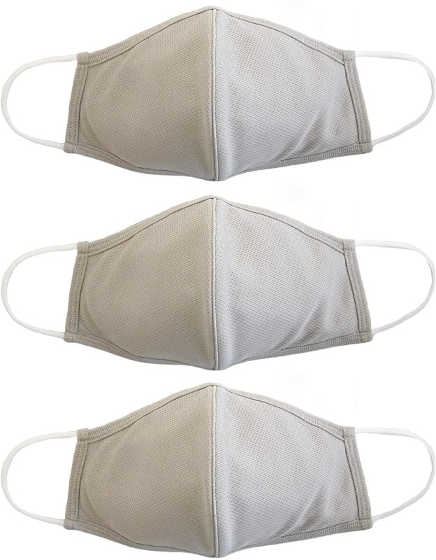 Photo 1 of EnerPlex EXTREME Comfort XL 3-Ply Reusable Face Mask - Breathable Comfort, Fully Machine Washable, Extra Large Sand Face Masks XL (3-Pack) - Sand
