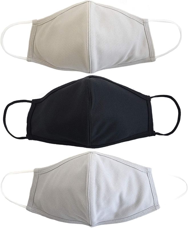 Photo 1 of EnerPlex Comfort XL 3-Ply Reusable Face Mask - Breathable Comfort, Fully Machine Washable, Extra Large Neutrals Face Masks XL (3-Pack) - Neutrals
