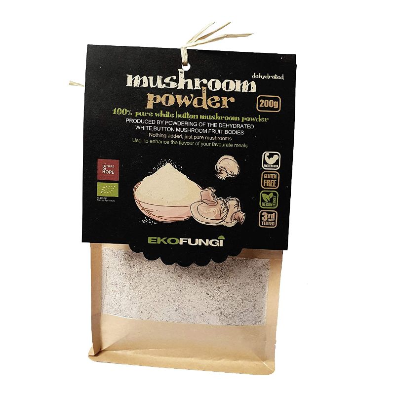 Photo 1 of **EXPIRES MAY 2023** EF EKOFUNGI Pure Portabello White and Brown Button Mushroom Powder Dehydrated Dried 7 Oz 100% Organic Certified Non-GMO Vega Keto Add Instant Umami Flavor to All Your Favorite Dishes (2 PACK)
