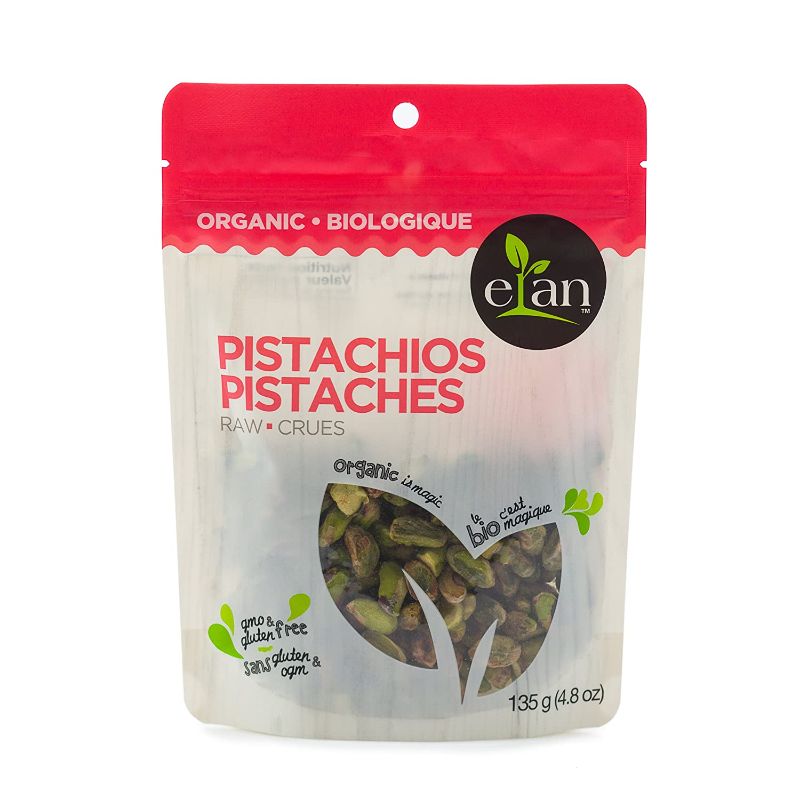 Photo 1 of **EXPIRES SEPTEMBER 2022** ELAN Raw Organic Pistachios, 4.76 oz, {Imported from Canada} (2 PACK)
