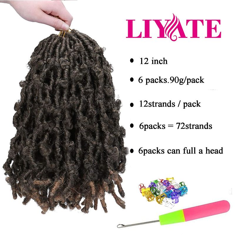 Photo 1 of Butterfly Locs Crochet Hair 12 Inch Pre Looped Butterfly Locs 6 Packs Crochet Butterfly Locs Hair Faux Locs Crochet Hair for Black Women Soft Locs Hair Exension(12inch,T1B/27#)
