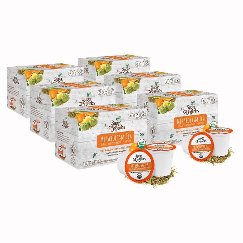 Photo 1 of *EXP: 6/29/2022* Super Organics Metabolism Oolong Tea Pods With Superfoods, Probiotics | Keurig K-Cup Compatible | Weight, Metabolism, Slim Tea | USDA Certified Organic, Vegan, Non-GMO, Natural, Delicious Tea, 72ct
