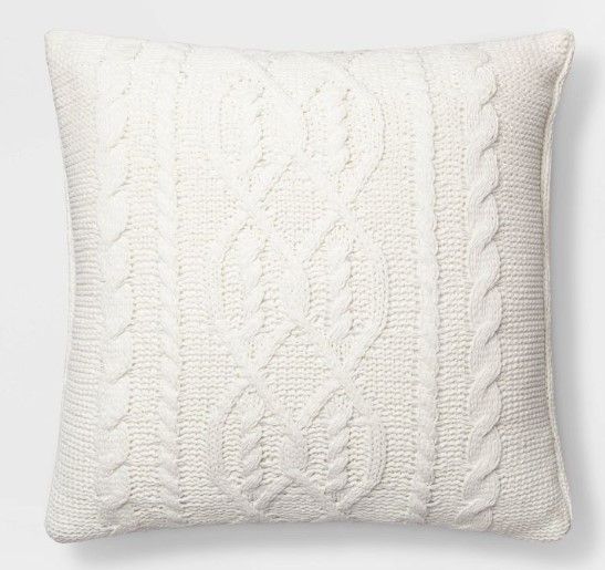 Photo 1 of 2CT Oversized Cable Knit Chenille Throw Pillow - Threshold™