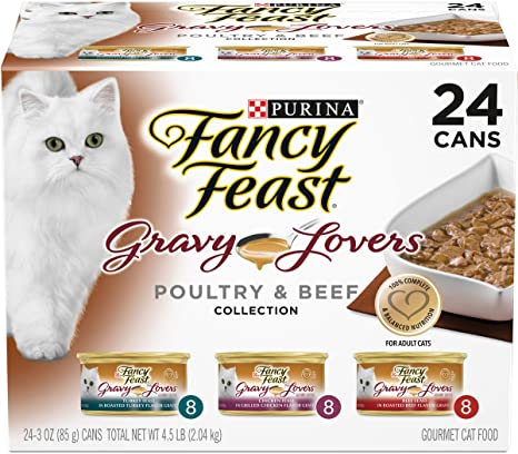 Photo 1 of **EXPIRES  FEB2024** NOT REFUNDABLE Purina Fancy Feast Gravy Wet Cat Food Variety Pack, Gravy Lovers Poultry & Beef Feast Collection - (24) 3 oz. Cans
