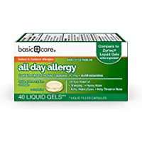 Photo 1 of **EXPIRES AUG2022**  40-Count Amazon Basic Care All Day Allergy Relief Capsules 
