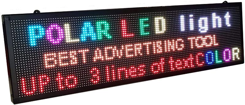 Photo 1 of LED WiFi+USB RGB color sign 40" x 8" with high resolution P10 and new SMD technology. Perfect solution for advertising