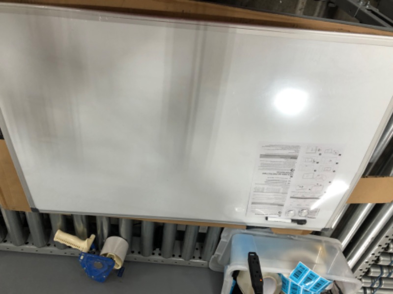 Photo 1 of Amazon Basics Magnetic Dry Erase White Board, 36 x 24-Inch Whiteboard - Silver Aluminum Frame