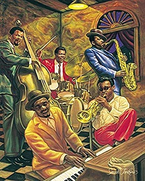 Photo 1 of HSE Cool Jazz by Sarah Jenkins African American Musicians Art Print Poster 16x24 In.