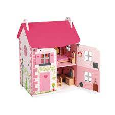 Photo 1 of Janod Mademoiselle Doll's House – 3-Level Classic Wooden Dollhouse