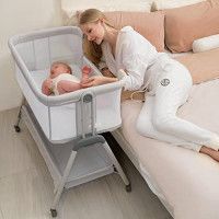 Photo 1 of Angelbliss bassinet white cozy mattress off white