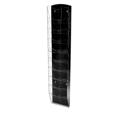 Photo 1 of ***DAMAGED** AdirOffice Acrylic Magazine Rack Black/Clear (640-5110-BLK)

