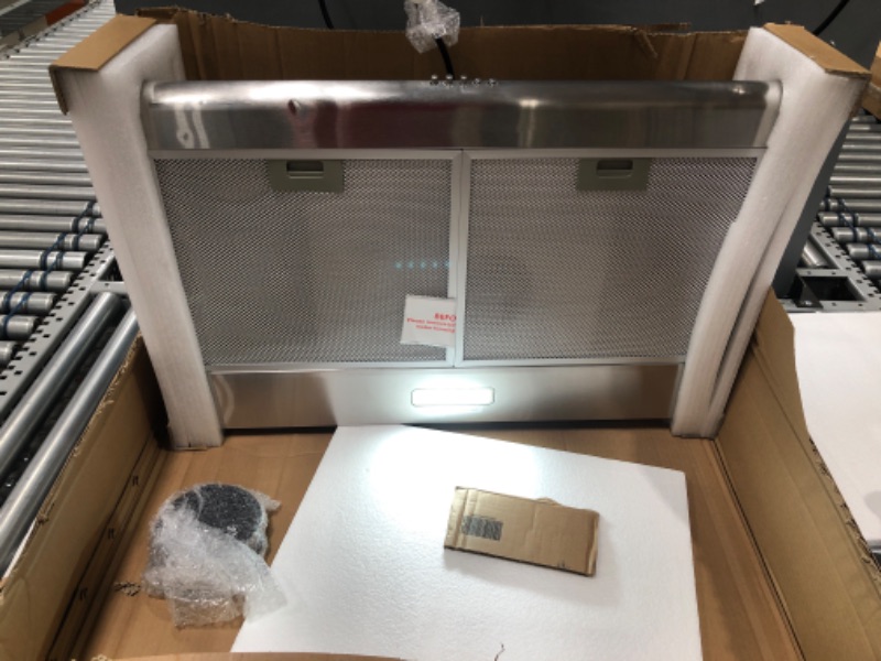 Photo 2 of **DENTED** Cosmo UC30 30 in. Under Cabinet Range Hood Ductless Convertible Duct, Kitchen Over Stove Vent, 3-Speed Fan, Permanent Filters, LED Lights in Stainless Steel, 30 inch
