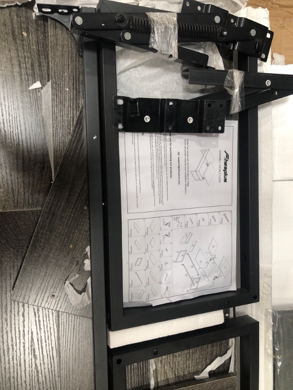 Photo 1 of **MINOR DAMAGE** Aheaplus Lift Top Coffee Table with Storage, Wood Lifting Top Central Table Metal Frame, 43.3" Lift Tabletop Tea Table with Side Pouch, Cocktail Table Modern Pop up Adjustable Table for Living Room
