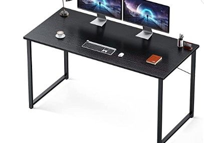 Photo 1 of Coleshome 55 Inch Computer Desk, Modern Simple Style Desk for Home Office, Study Student Writing Desk,Black