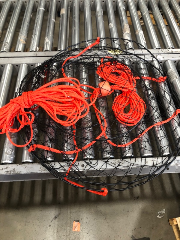 Photo 3 of 2 Pack of KUFA Sports Vinyl Coated Steel Ring Crab Trap (Size:ø30) with 50' Rope CT90x2