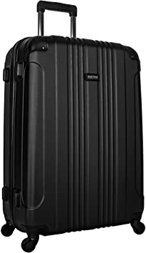 Photo 1 of  KENNETH COLE REACTION Out Of Bounds Luggage Collection Lightweight Durable Hardside 4-Wheel Spinner Travel Suitcase Bags, Midnight Black, 28-Inch Checked
