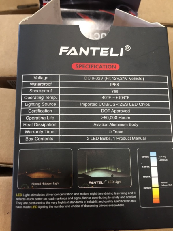 Photo 1 of FANTELI 9005/HB3 LED Headlight Bulbs All-in-One Conversion High Beam Kit - 72W 8000LM 6000K Cool White 9145/9140/H10 Fog Driving Light Lamp Replacments