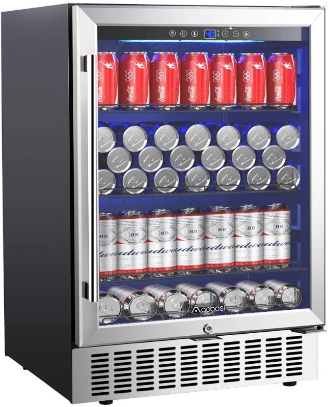 Photo 1 of ***PARTS ONLY*** AAOBOSI 24 Inch Beverage Cooler, 164 Cans Freestanding and Built-in Beverage Refrigerator with Advanced Cooling System, Adjustable Shelf, Energy Saving, Ideal for Soda, Water, Beer, Wine
