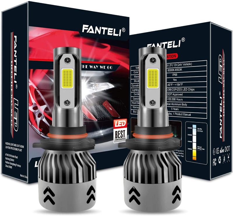 Photo 1 of FANTELI 9005/HB3 LED Headlight Bulbs All-in-One Conversion High Beam Kit - 72W 8000LM 6000K Cool White 9145/9140/H10 Fog Driving Light Lamp Replacments
