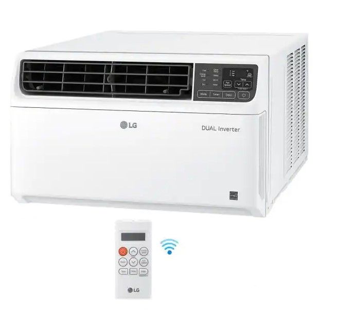 Photo 1 of LG Electronics 18,000 BTU 230/208-Volt Dual Inverter Window Air Conditioner LW1817IVSM Cools 1,000 Sq Ft, Wi-Fi Enabled with Remote