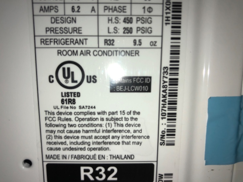 Photo 6 of LG Electronics 8,000 BTU 115-Volt Window Air Conditioner LW8017ERSM Cools 350 Sq. Ft. with ENERGY STAR and Remote, Wi-Fi Enabled