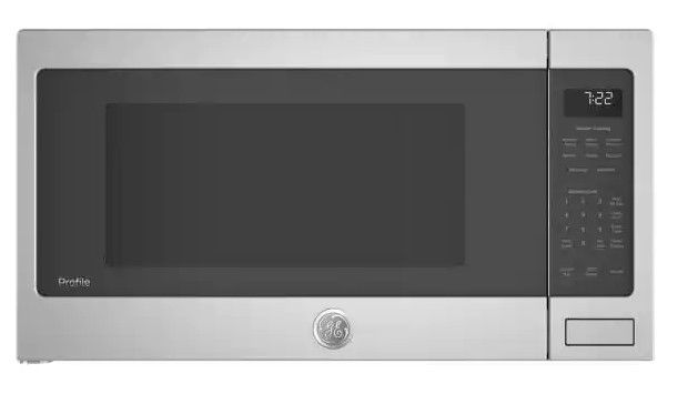 Photo 1 of GE Profile Profile 2.2 cu. ft. Countertop Microwave in Stainless Steel with Sensor Cooking