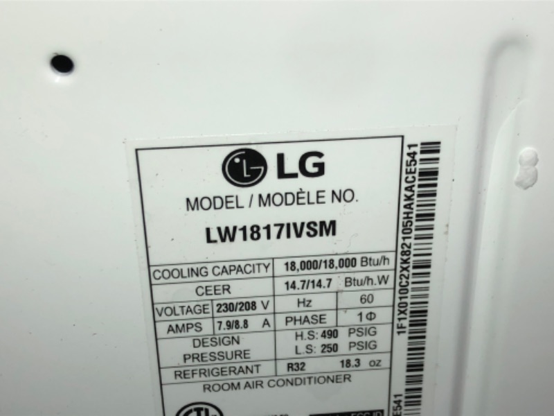 Photo 14 of LG Electronics 18,000 BTU 230/208-Volt Dual Inverter Window Air Conditioner LW1817IVSM Cools 1,000 Sq Ft, Wi-Fi Enabled with Remote