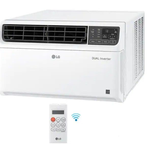 Photo 1 of LG Electronics 18,000 BTU 230/208-Volt Dual Inverter Window Air Conditioner LW1817IVSM Cools 1,000 Sq Ft, Wi-Fi Enabled with Remote