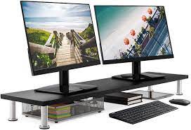 Photo 1 of large dual monitor stand blk