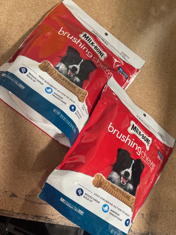 Photo 2 of (BB 02/23) Milk-Bone Original Brushing Chews, 25 Small/Medium Daily Dental Dog Treats
 2 PACK