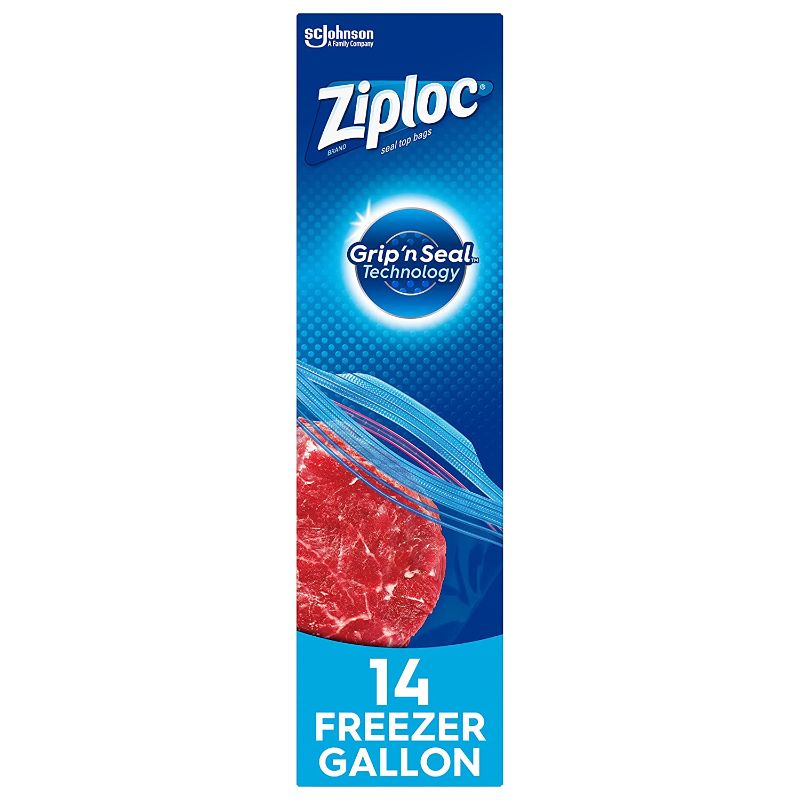 Photo 1 of 11 packs**Ziploc Gallon Food Storage Freezer Bags, Grip 'n Seal Technology for Easier Grip, Open, and Close, 14 Count
