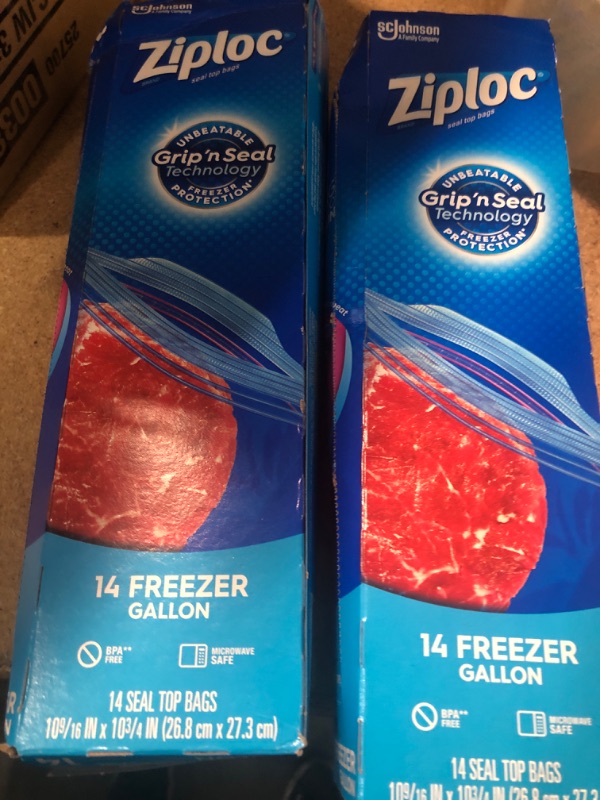 Photo 1 of 11 packs**Ziploc Gallon Food Storage Freezer Bags, Grip 'n Seal Technology for Easier Grip, Open, and Close, 14 Count

