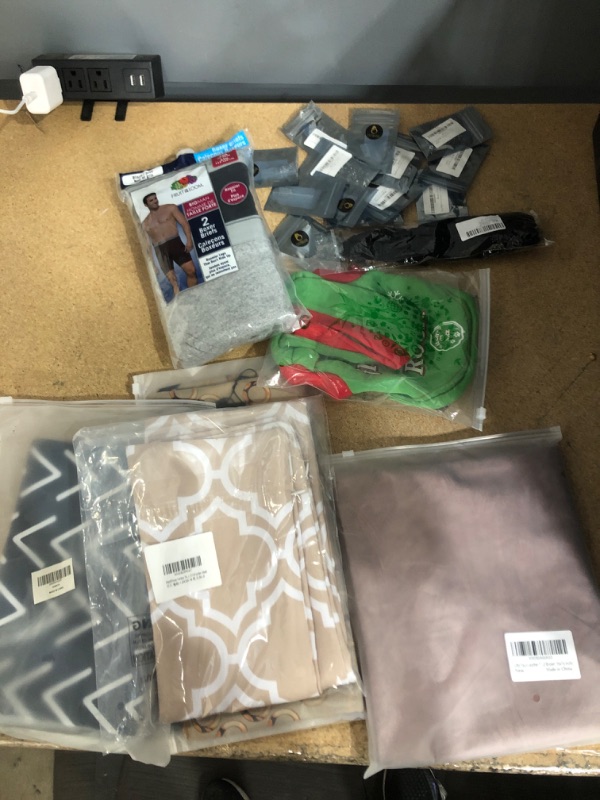 Photo 1 of **NO REFUNDS/RETURNS** Bundle of Assorted AMAZON clothing /accessories: Mens Boxers 2XB, Pillow Covers 19x19,16x16,12x20' Womens Large Scarf and Earring Backs 
