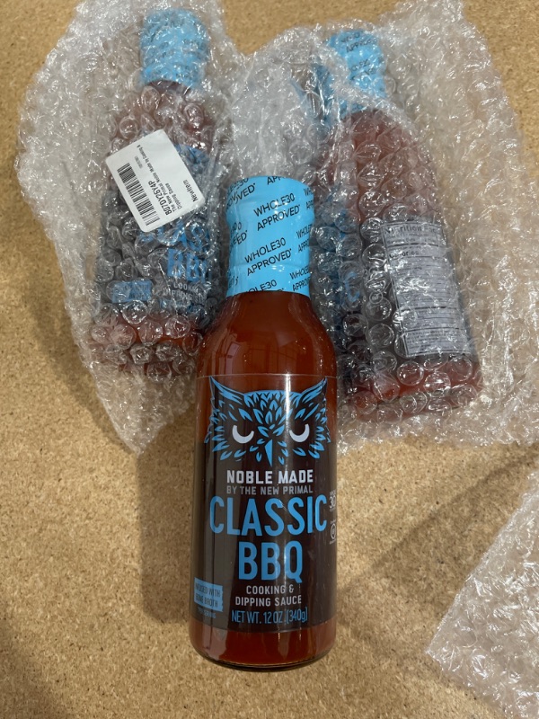 Photo 2 of (BB 07/22) Noble Made by The New Primal Classic BBQ Cooking & Dipping Sauce, Whole30 Approved, Paleo, Certified Gluten Free, Dairy and Soy Free, 12 Oz Glass Bottle 3 Count)
