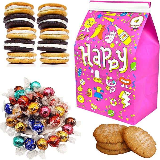 Photo 1 of ** SETS OF 2 **
PigPotParty 24Pcs Bakery Kraft Paper Bags with Grease-resistant Lining & Tin Tie Lock, Cookie Popcorn Candy Muffins Pastry Treat Goodie Snacks Party Favor Return Gift Bags(Pink)
