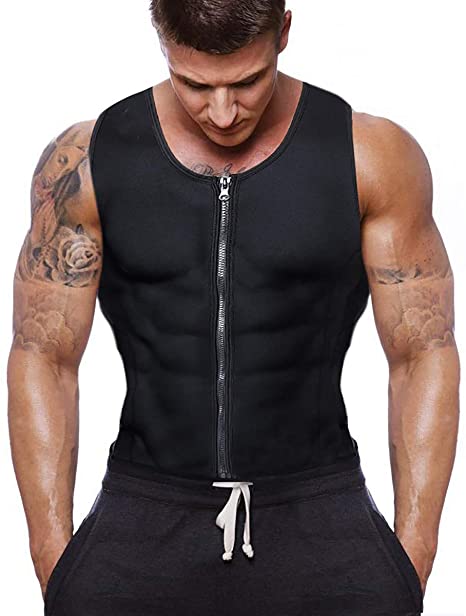 Photo 1 of  Waist Trainer Sweat Vest for Men,Hot Neoprene Sauna Tank Top Vest with Zipper,Gym Workout Suit
SIZE: 3XL