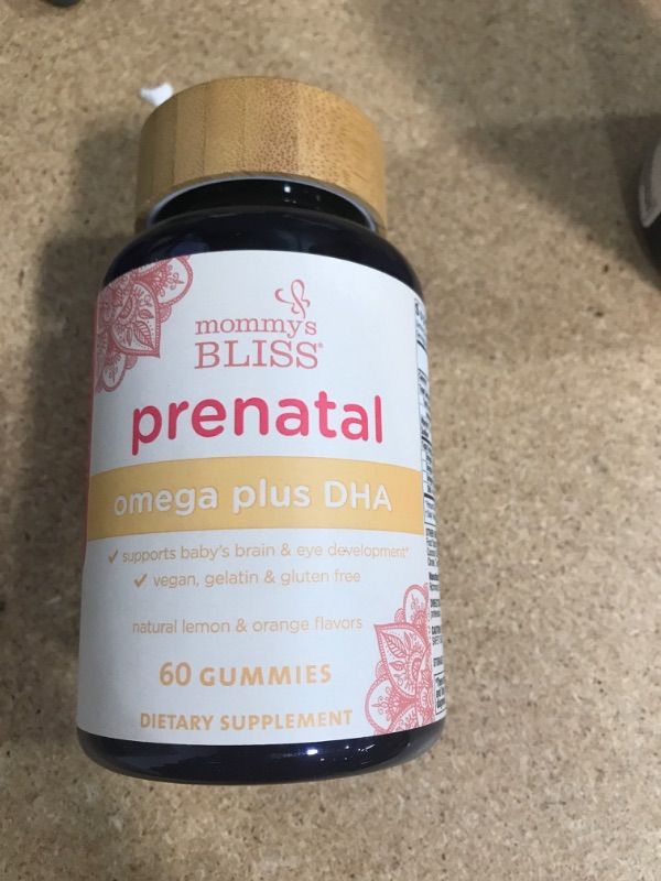 Photo 2 of ** EXP: MAY 05 2023**  *** NON-REFUNDABLE ***   ** SOLD AS IS **
Mommy's Bliss Prenatal Vitamin with Omega & DHA: Supports Baby's Brain & Eye Development with Vitamin C, Omega 3, 6, 9, & DHA, Vegan, Gluten Free, Non-GMO, 60 Gummies (20 Servings)
