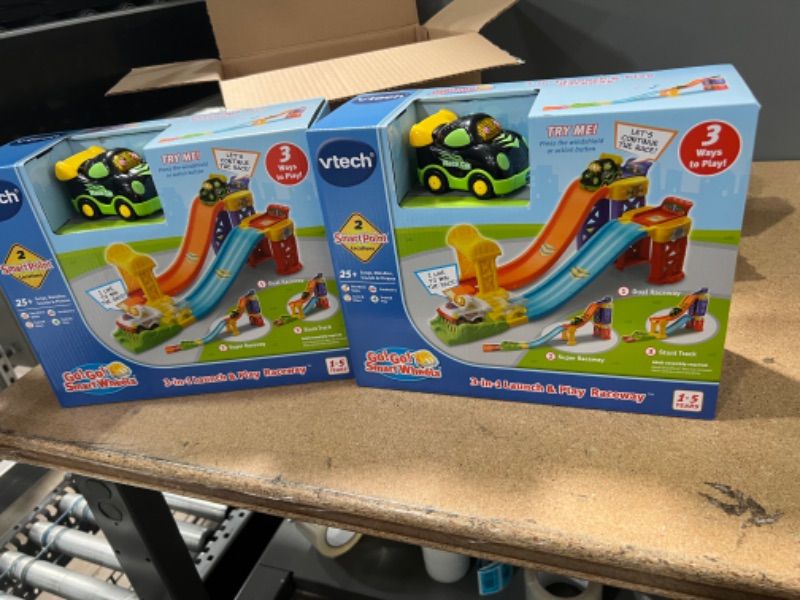 Photo 2 of 2PCKS OF VTech Go! Go! Smart Wheels 3-in-1 Launch and Play Raceway
