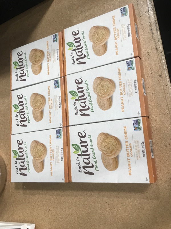 Photo 2 of *** EXP: HUN 22 2022***     *** NON-REFUNDABLE **    *** SOLD AS IS **    ** SETS OF 6**
Back to Nature Cookies, Non-GMO Peanut Butter Creme, 9.6 Ounce

