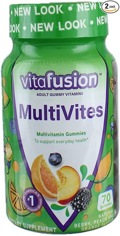 Photo 1 of ** EXP: 06/2022 **    ** NON-REFUNDABLE ***    ** SOLD AS IS ***  ** SET OF 2 **
Vitafusion MultiVites Gummy Vitamins for Adults Berry, Peach & Orange Flavors - 70 ct, Pack of 2
