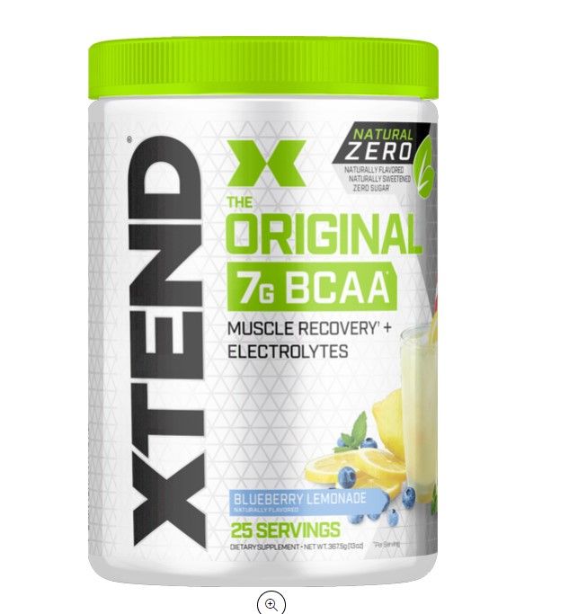 Photo 1 of *BEST BY 11/23-NO RETURNS*Xtend Natural Zero BCAA Powder Blueberry Lemonade, Free of Artificial Sweeteners, Flavors, and Chemical Dyes, Post Workout Drink with Amino Acids, 7g BCAAs for Men & Women, 25 Servings
