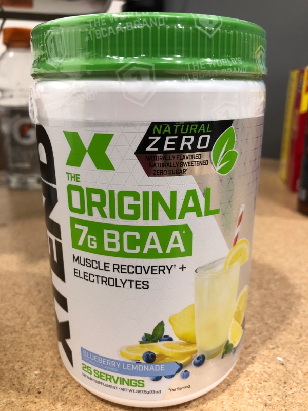 Photo 1 of *BEST BY 11/23-NO RETURNS*Xtend Natural Zero BCAA Powder Blueberry Lemonade, Free of Artificial Sweeteners, Flavors, and Chemical Dyes, Post Workout Drink with Amino Acids, 7g BCAAs for Men & Women, 25 Servings
