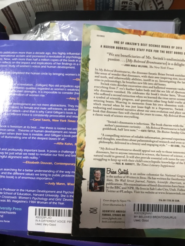 Photo 1 of 2 book pack My Beloved Brontosaurus: On the Road with Old Bones, New Science, and Our Favorite Dinosaurs and 
In a Different Voice: Psychological Theory and Women’s Development