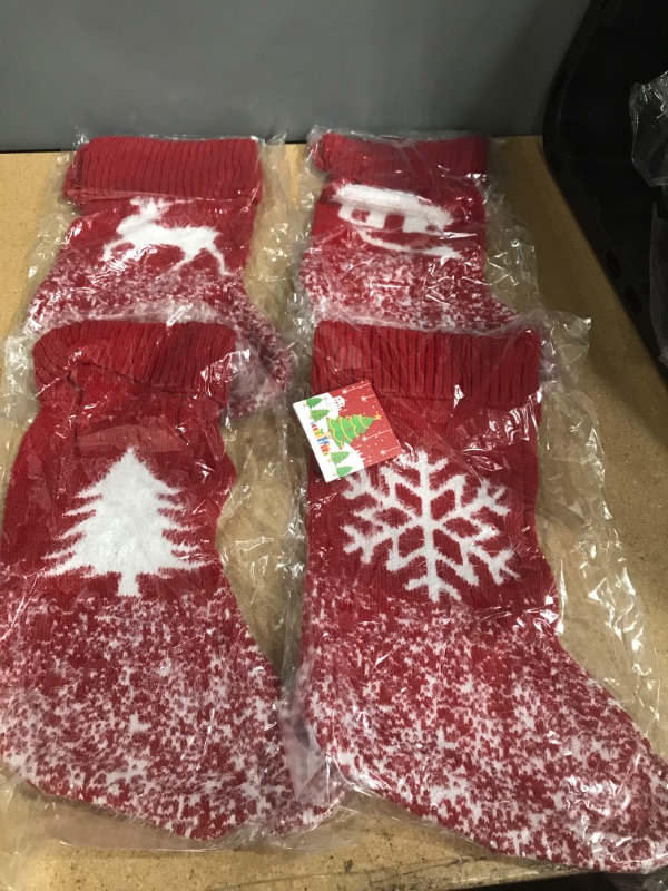 Photo 1 of ** SETS OF 2**
MENDY CHRISTMAS KNIT STOCKINGS 4 PACK RED