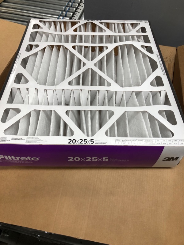 Photo 2 of Filtrete 20x25x5, AC Furnace Air Filter, MPR 1550 DP, Healthy Living Ultra Allergen Deep Pleat, 1-Pack (actual dimensions 19.56 x 24.13 x 4.75)
