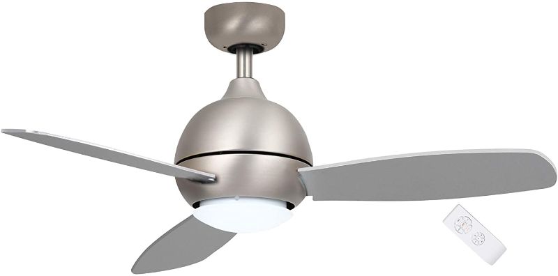 Photo 1 of ***PARTS ONLY*** SOLTRONICS Ceiling Fan with Light and Remote 42" LED Ceiling Fan Light 3 Color Temperature Reversible Brushed Nickel/ Tumbleweed Indoor Use, Brushed Nickel
MISSING COMPNENTS 