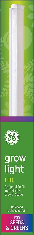 Photo 1 of GE Grow LED Tube Light, For Seeds and Greens, Balanced Light Spectrum, Medium Base, 48-Inch Linear Tube Light, 30-Watt (Pack of 1)
