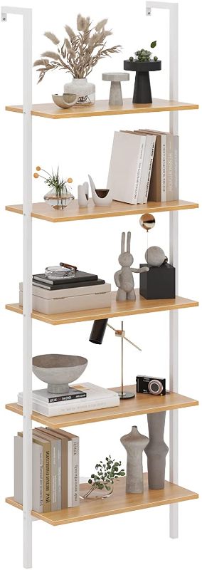 Photo 1 of sogesfurniture Wall-Mounted Bookshelf, 5-Tier Industrial Display Bookcase, Utility Storage Rack Shelf for Home, Living Room